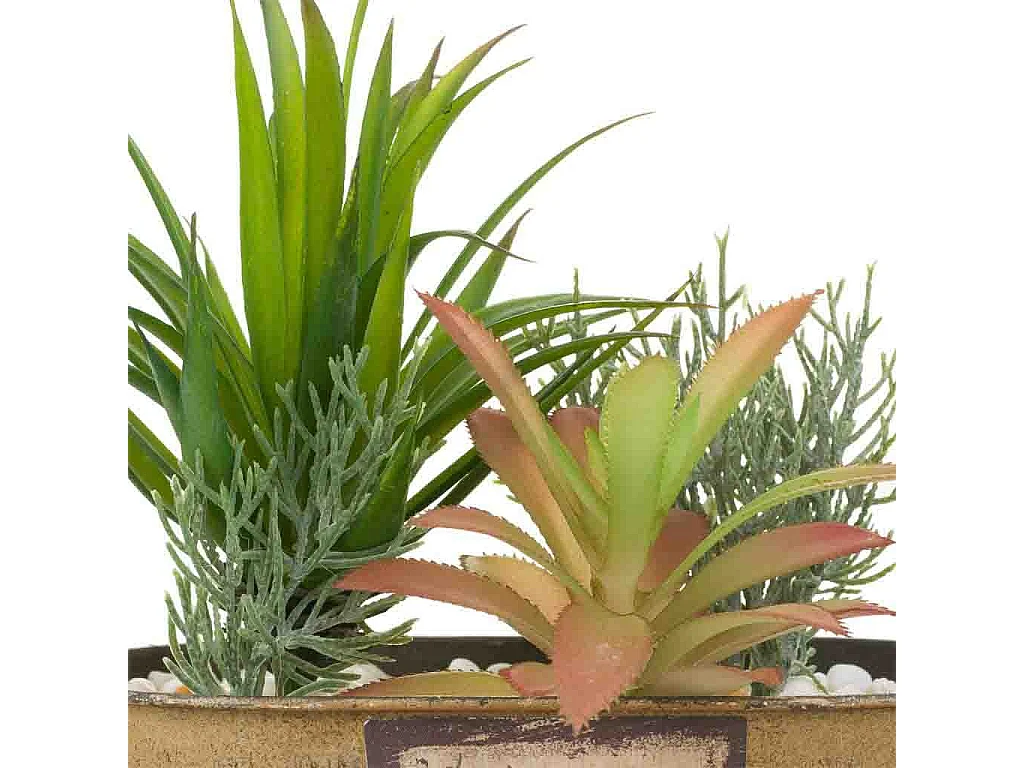 Vaso con piante artificiali 17,5x10x17h