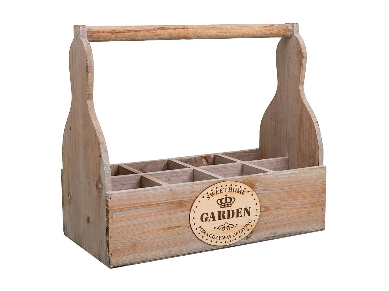 Cesta Macetero de madera gris 34x17,5x10/30