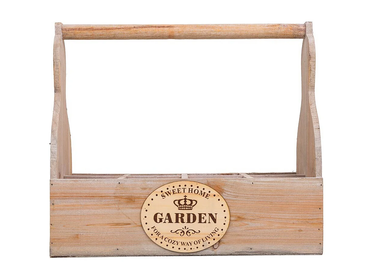 Cesta Macetero de madera gris 34x17,5x10/30