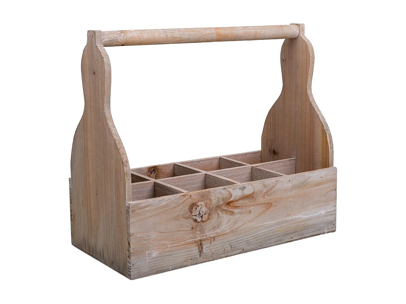 Cesta Macetero de madera gris 34x17,5x10/30