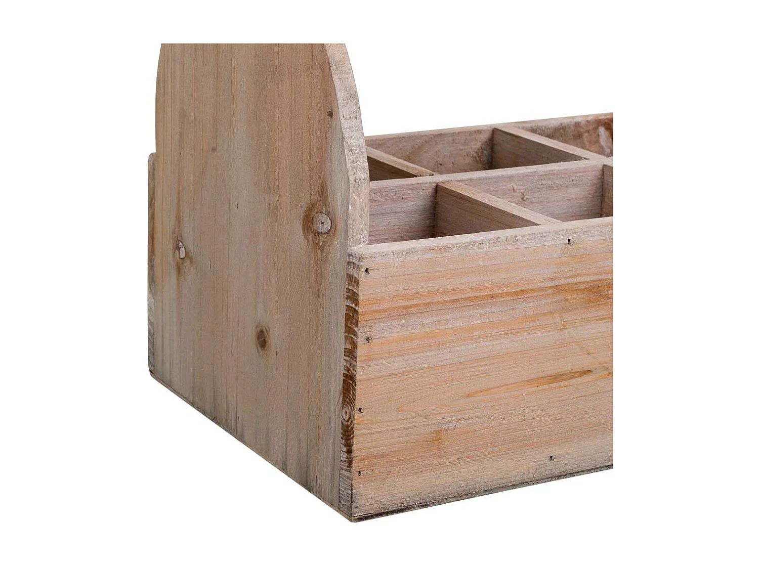 Cesta Macetero de madera gris 34x17,5x10/30