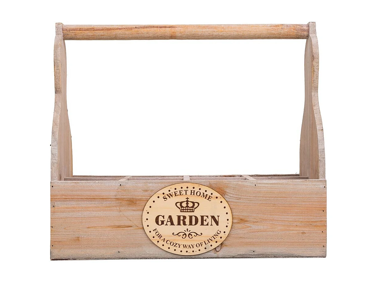 Cesto para Plantar Madeira Cinzento 34x17,5x10/30