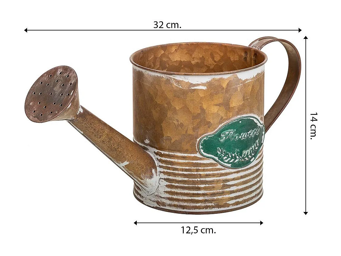 Arrosoir en métal doré 32x12x12.5/14h