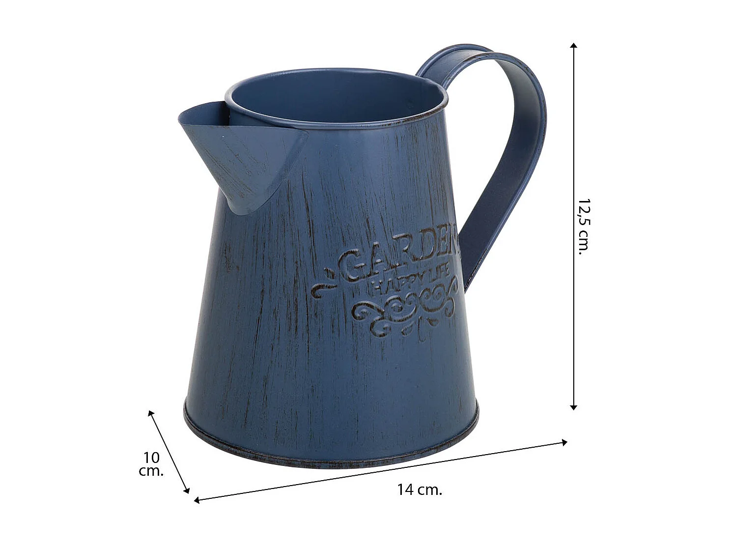 Brocca metallo blu 14xp10x11,5/12,5h td:7,5