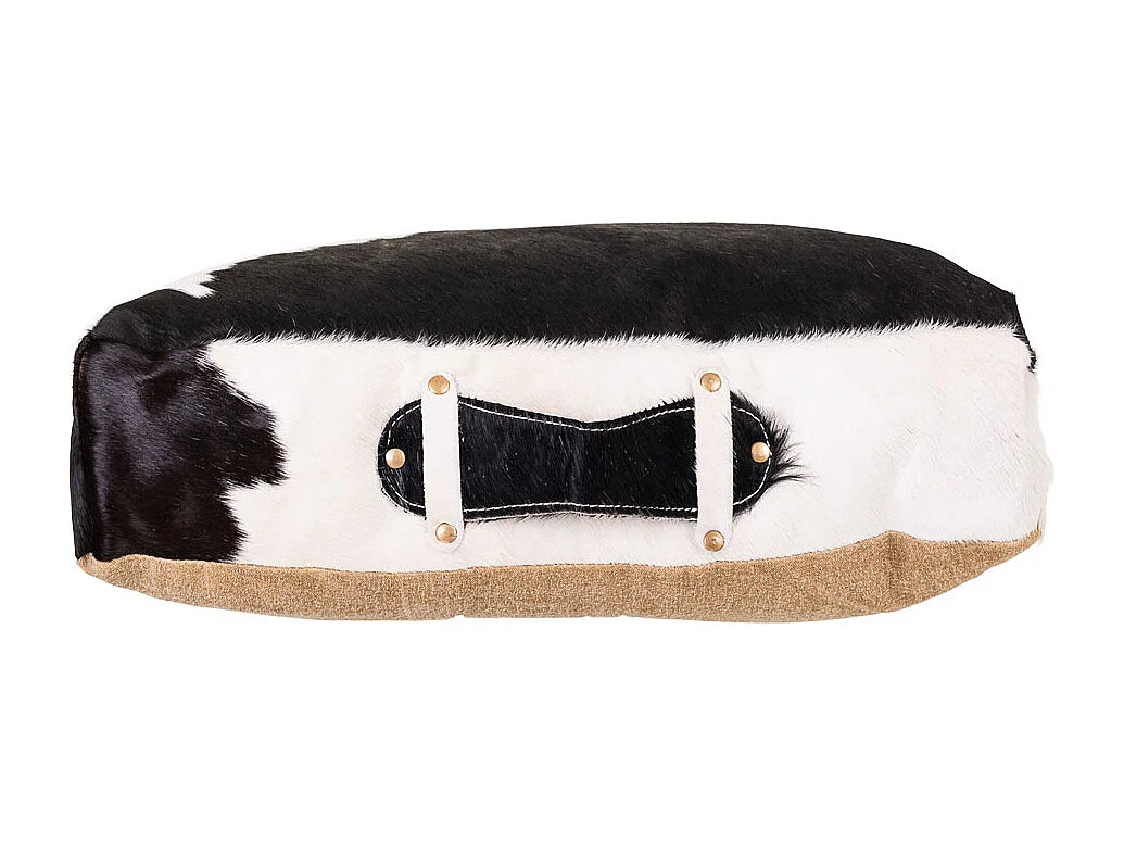 Cojin de piel negro/blanco 48x10x48