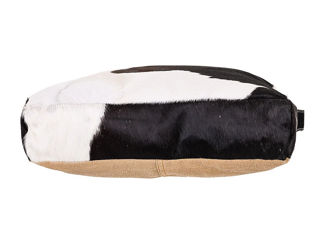 Cojin de piel negro/blanco 48x10x48