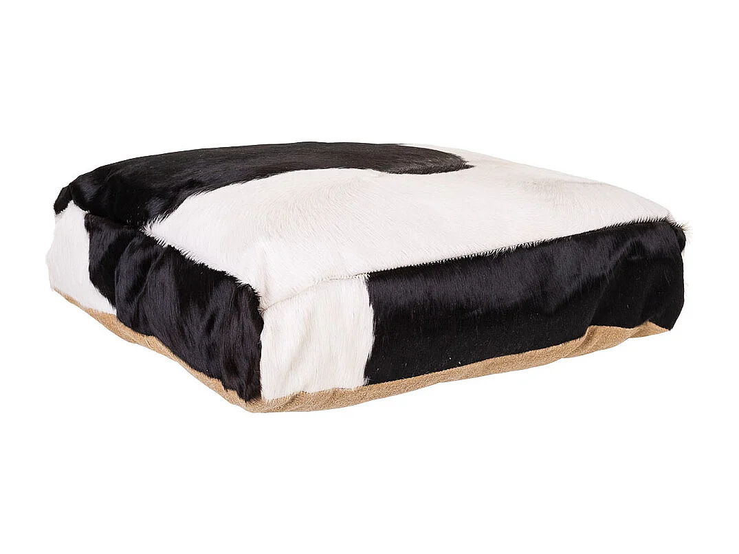 Cojin de piel negro/blanco 48x10x48