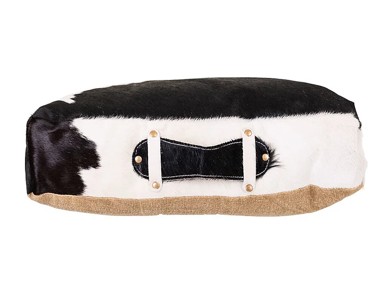 Almofada de couro preto/branco 48x10x48