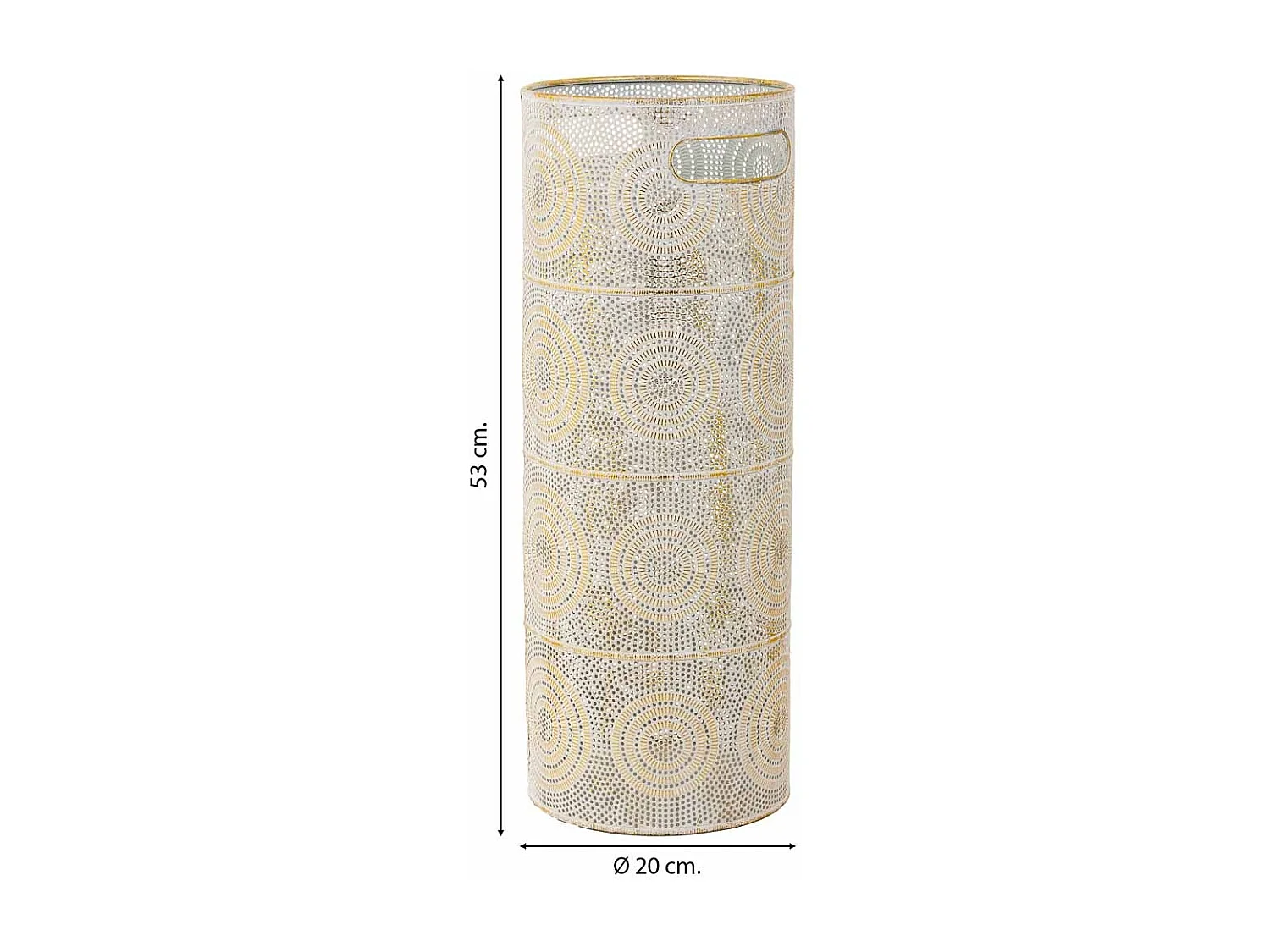 Paragüero redondo de metal dorado 20x20x53
