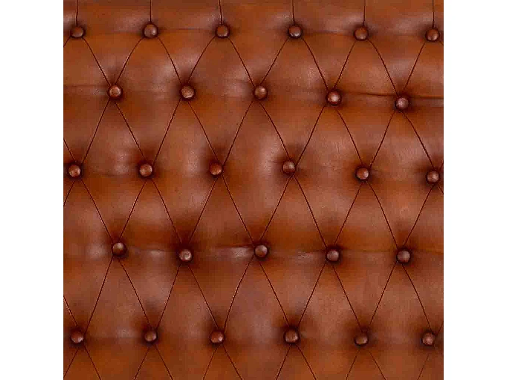 Braunes Sofa aus Holz und Leder, 128 x 100 x 95 h cm