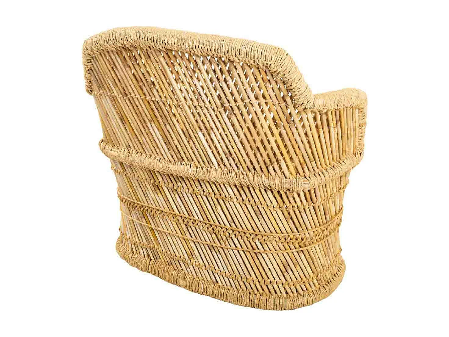 Sofá de bambú marrón 62x30x48,5