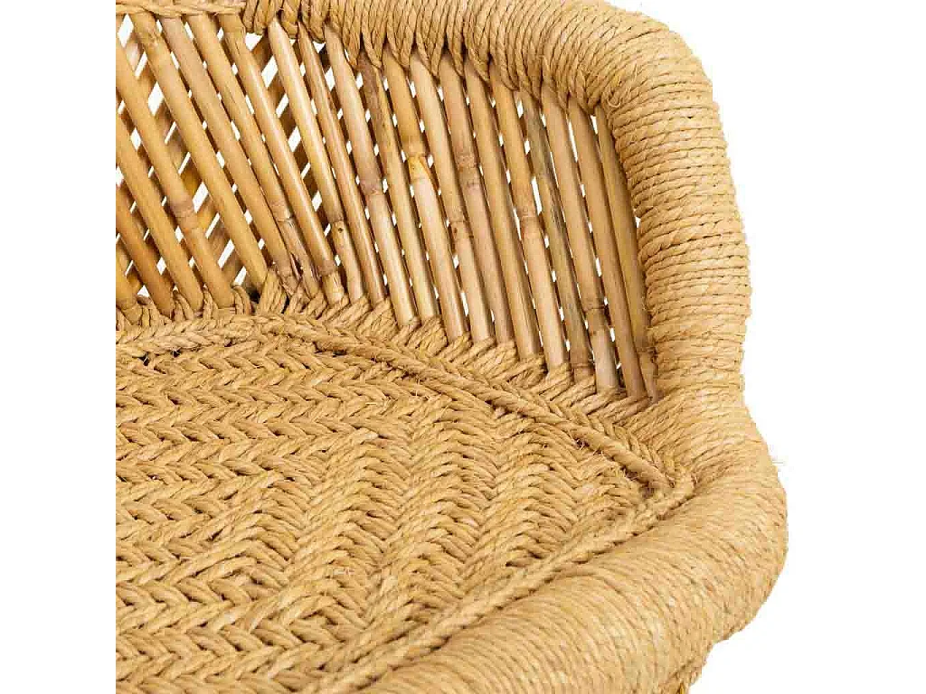 Sofá de bambú marrón 62x30x48,5