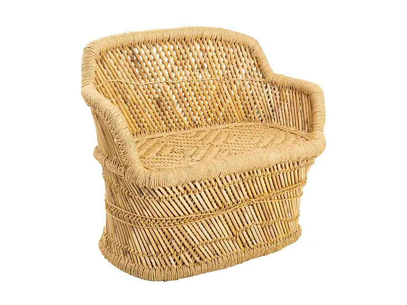 Sofá de bambu marrom 62x30x48,5