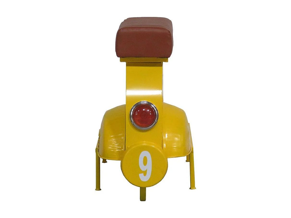 Bank aus Metall und braunem Leder, 127 x 71 x 76 h cm