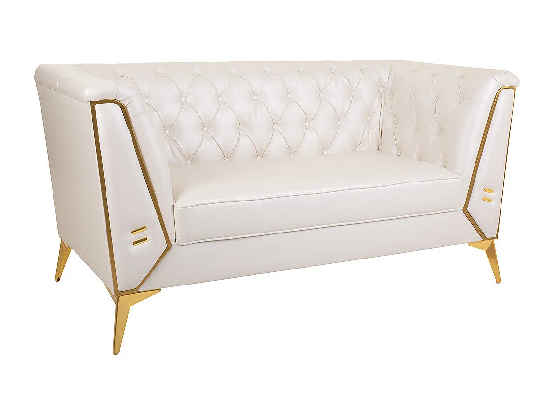 Sofá estofado branco 153x72x75