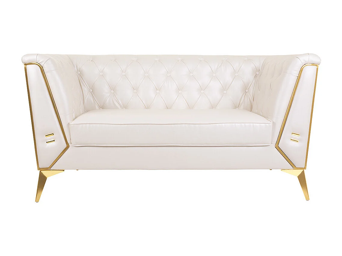 Sofá estofado branco 153x72x75