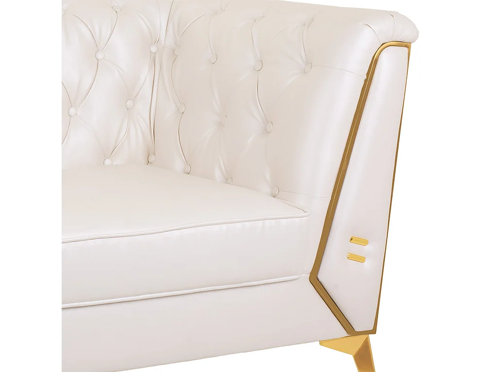 Sofá estofado branco 153x72x75