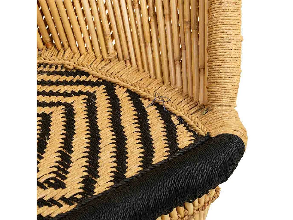 2-Sitzer-Sofa aus braunem Bambus, 103 x 46 x 90 cm