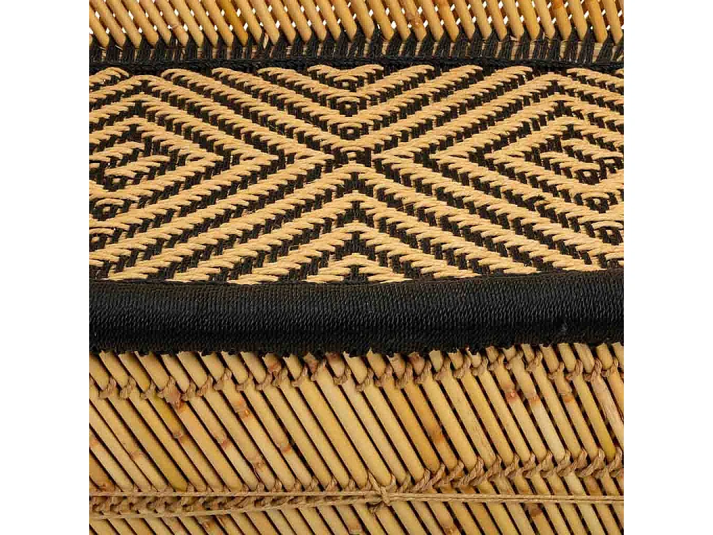 2-Sitzer-Sofa aus braunem Bambus, 103 x 46 x 90 cm