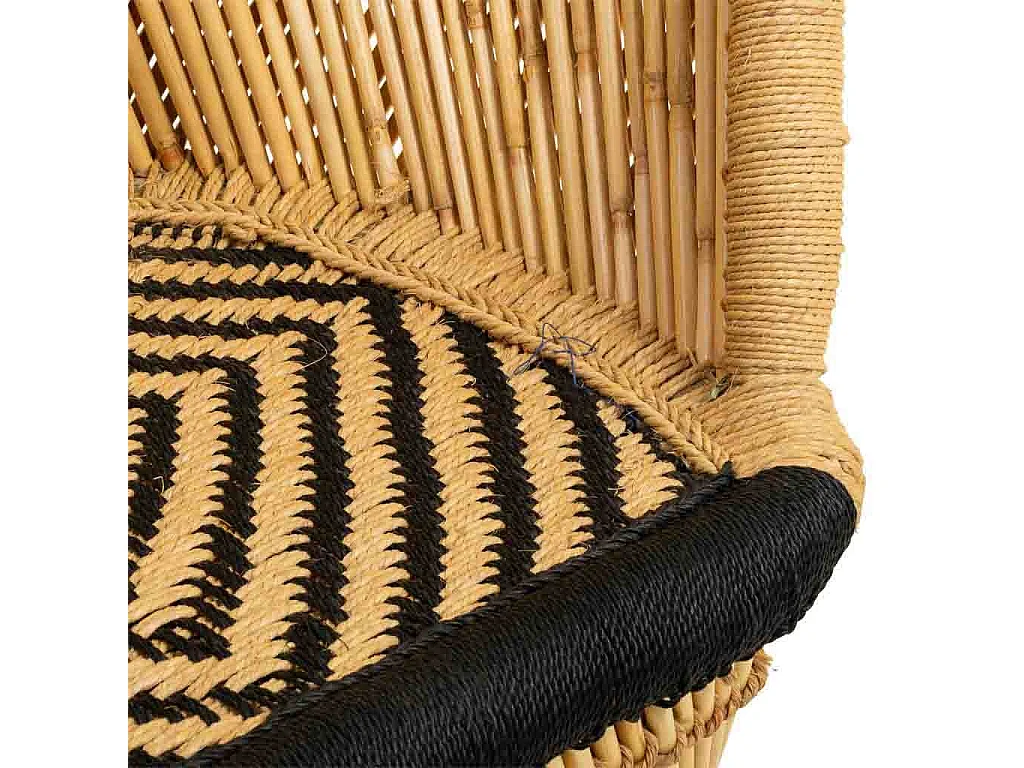 2-Sitzer-Sofa aus braunem Bambus, 103 x 46 x 90 cm