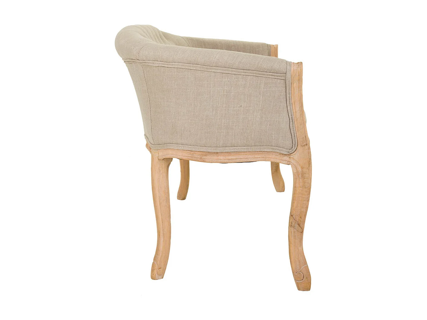 Gepolstertes Sofa aus Holz und Creme, 107 x 61 x 70 cm