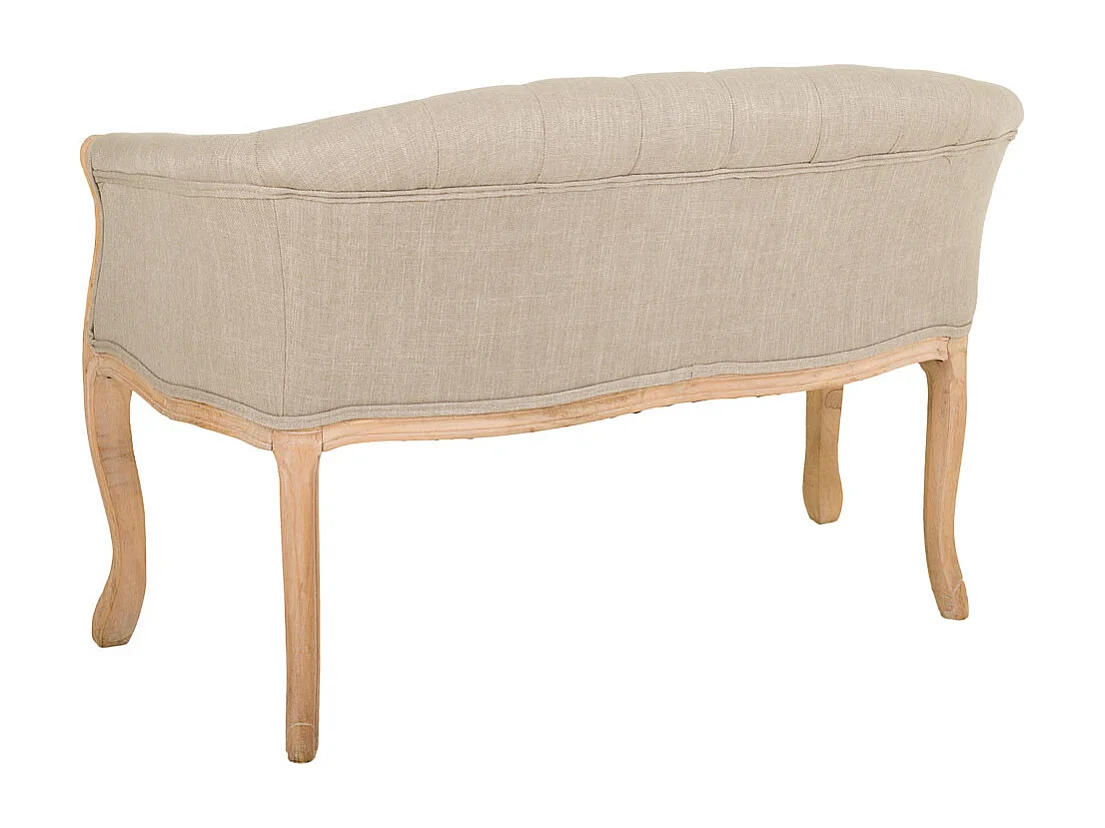Gepolstertes Sofa aus Holz und Creme, 107 x 61 x 70 cm