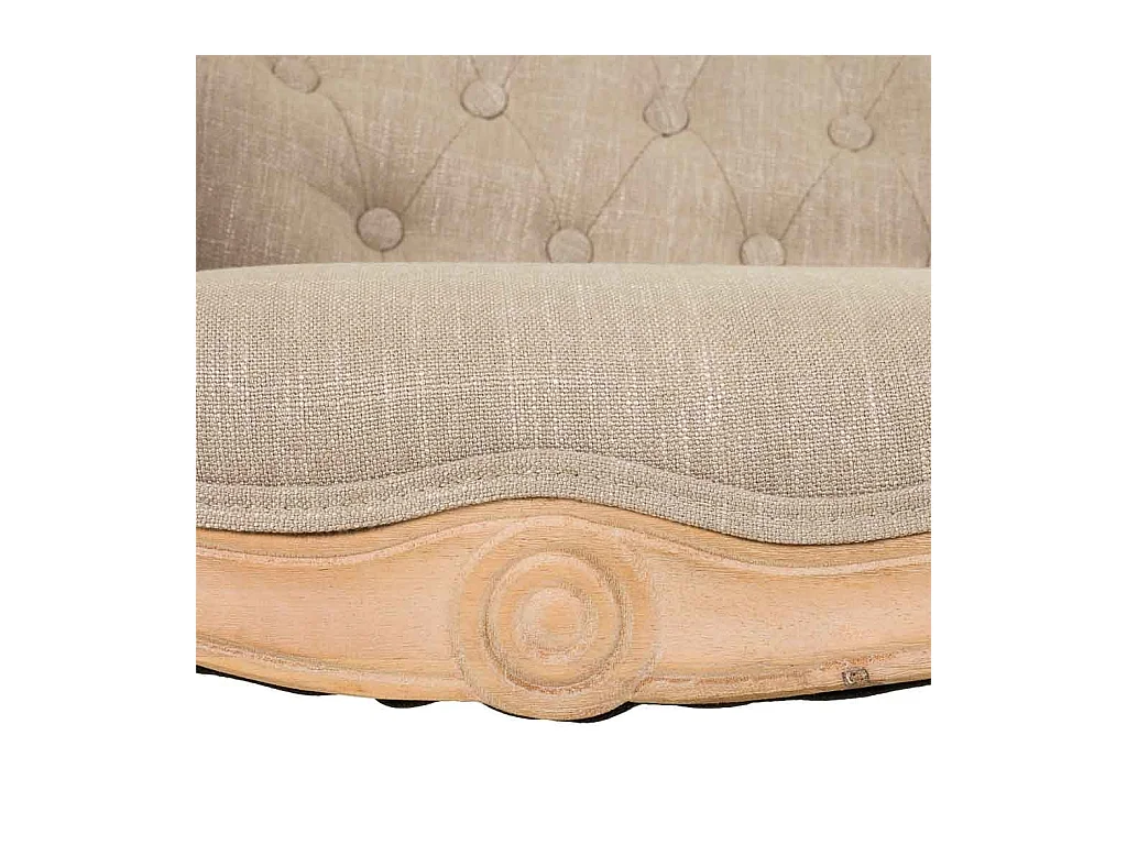 Gepolstertes Sofa aus Holz und Creme, 107 x 61 x 70 cm