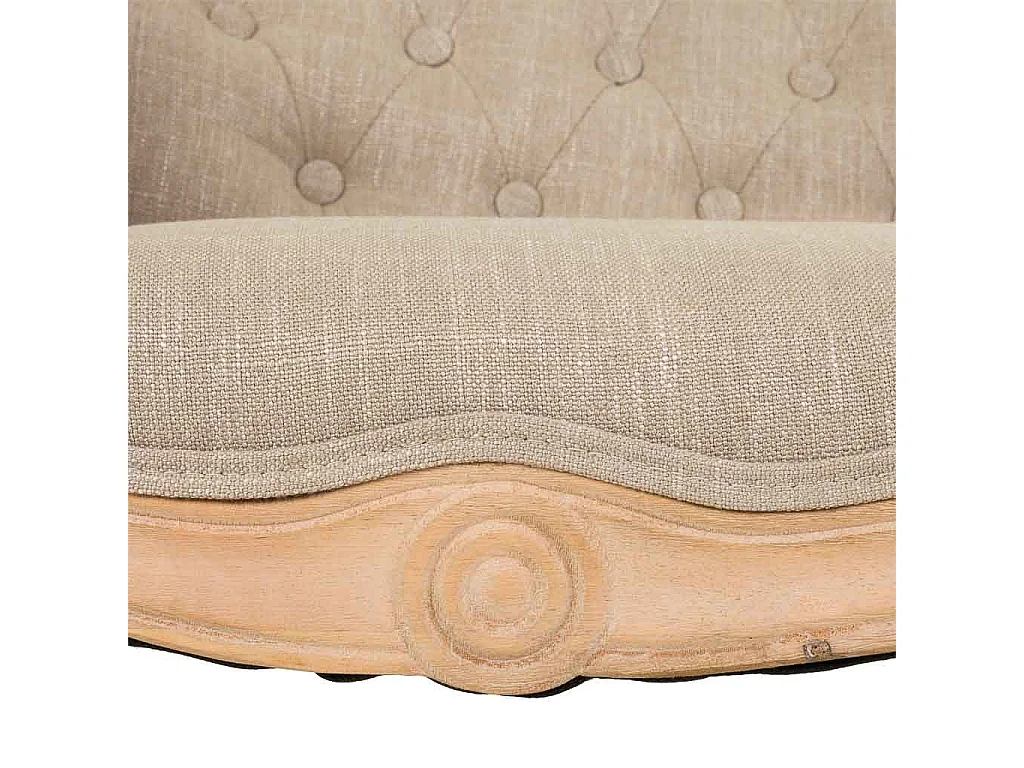 Sofá de madeira com estofamento creme 107x61x70