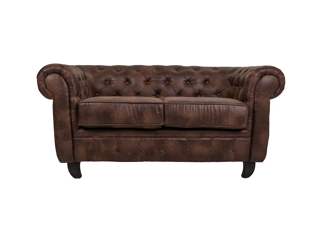 Canapé en cuir marron 160x82x76h