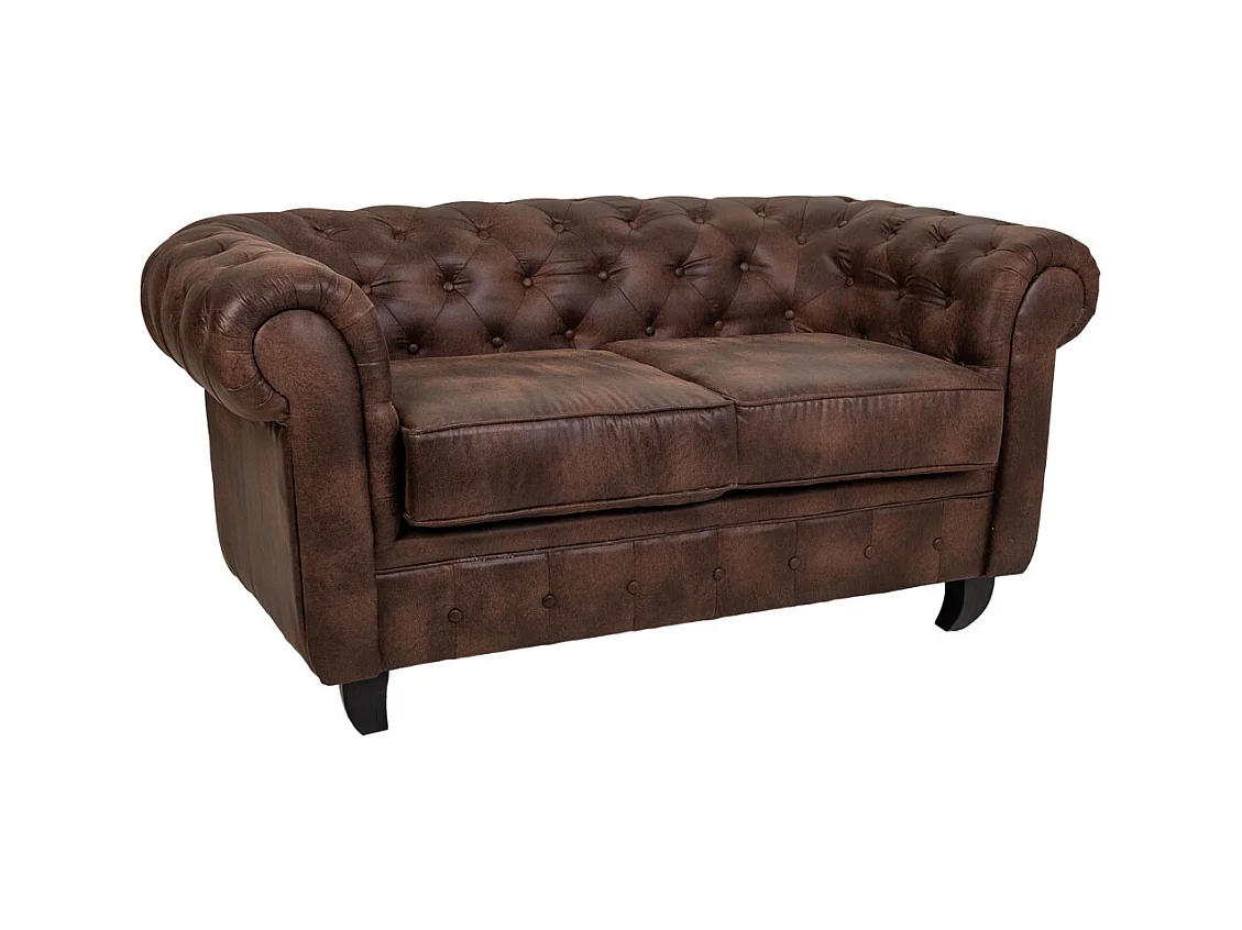 Canapé en cuir marron 160x82x76h