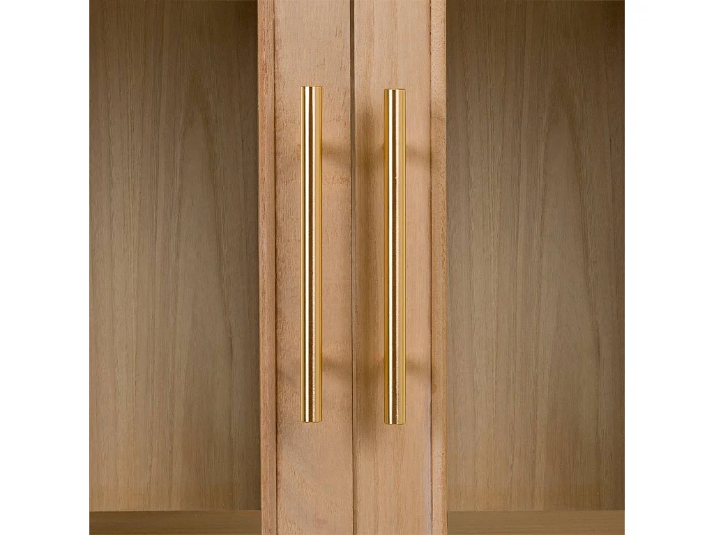 Vitrine aus Holz und braunem Netzgewebe, 72 x 40,5 x 158,5 h cm