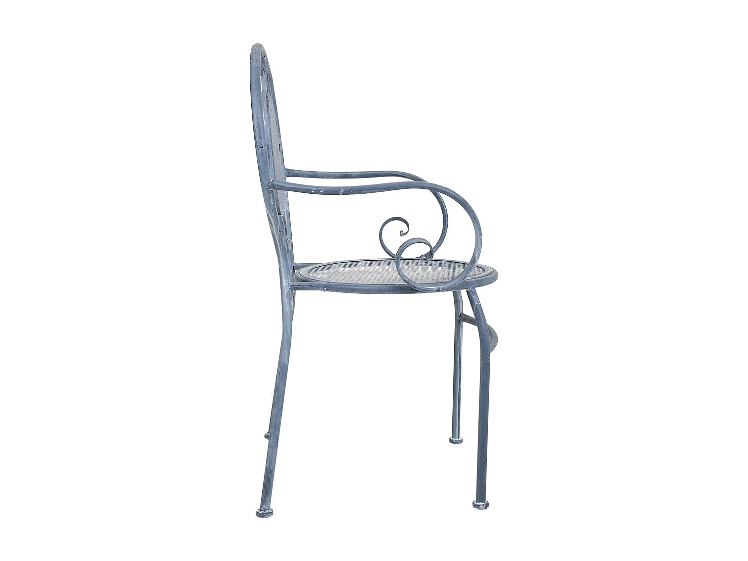 Poltrona de ferro forjado cinza 58x54x88l cm