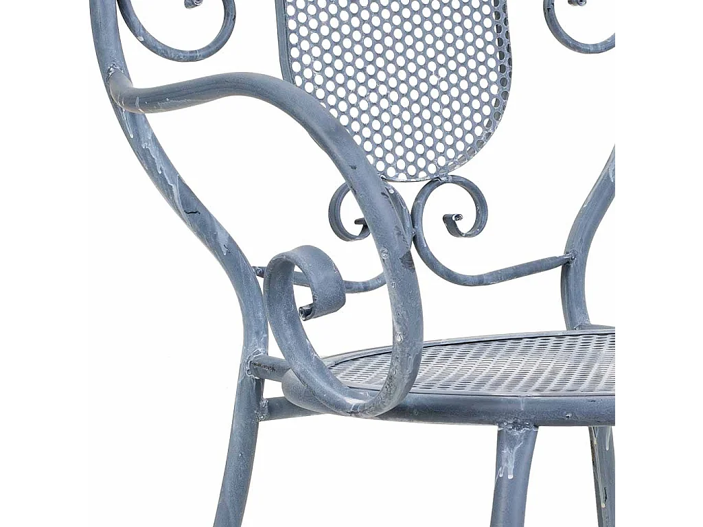 Poltrona de ferro forjado cinza 58x54x88l cm