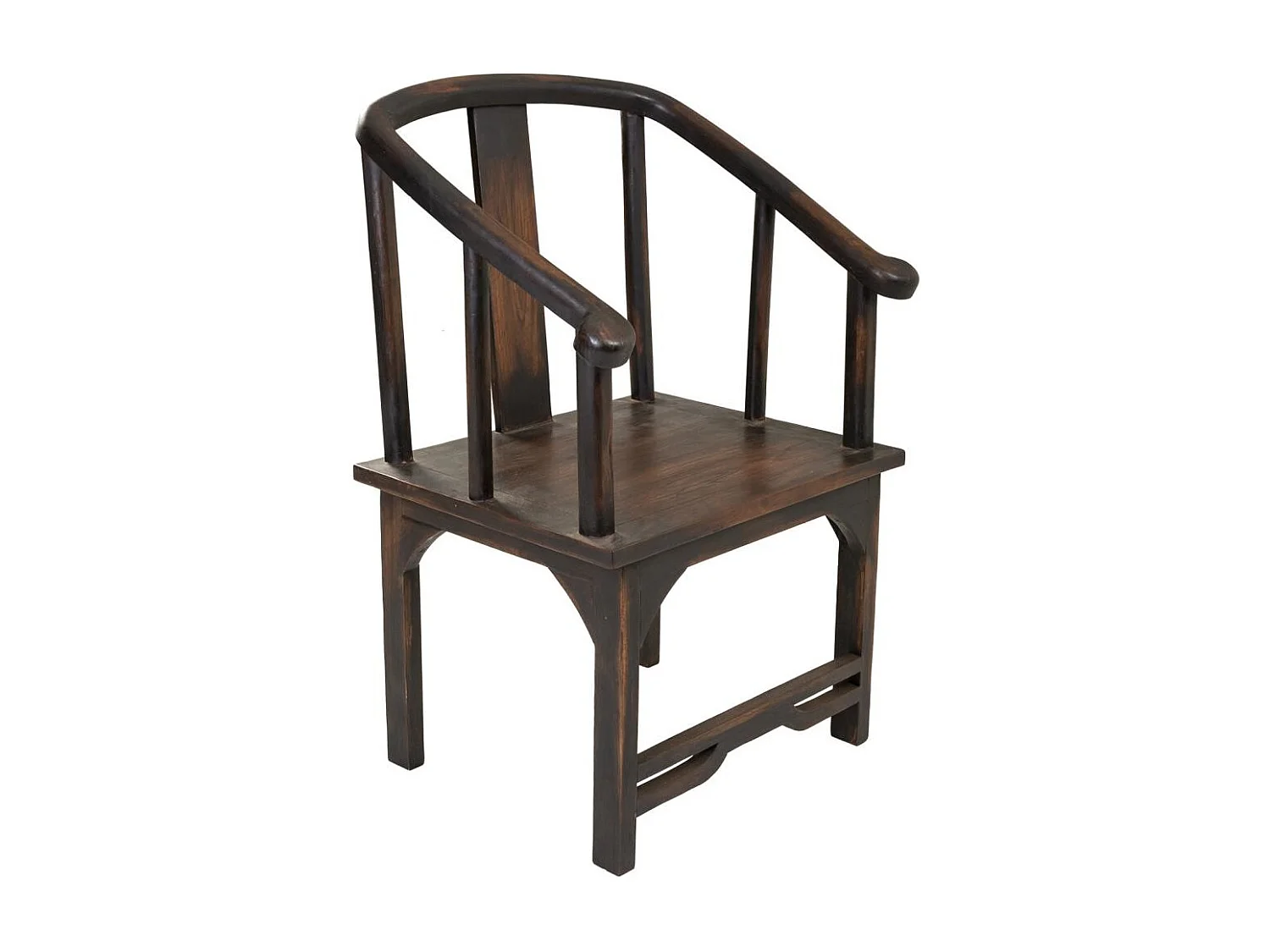 Fauteuil en bois marron d'origine thaïlandaise 58x50x103h