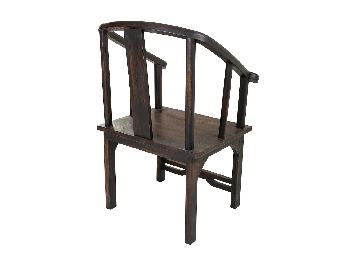 Fauteuil en bois marron d'origine thaïlandaise 58x50x103h