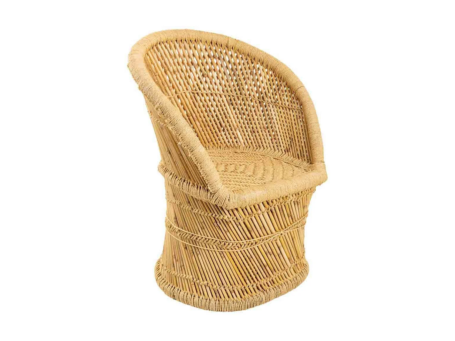 Fauteuil rond en bambou 62x46x83h