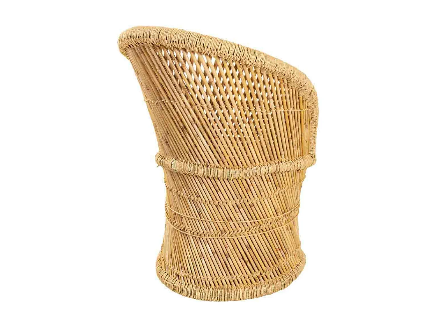 Fauteuil rond en bambou 62x46x83h