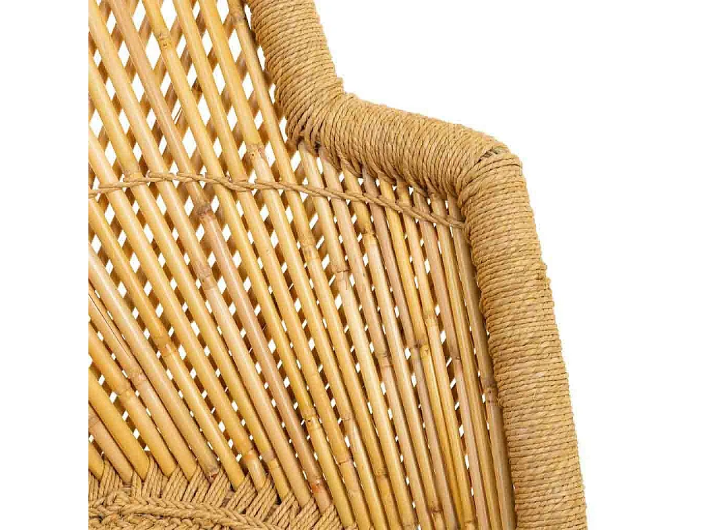 Poltrona redonda de bambu marrom 69x50x109