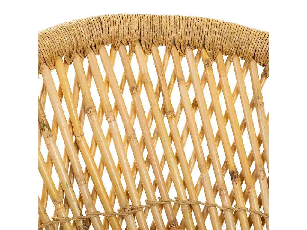 Poltrona redonda de bambu marrom 69x50x109