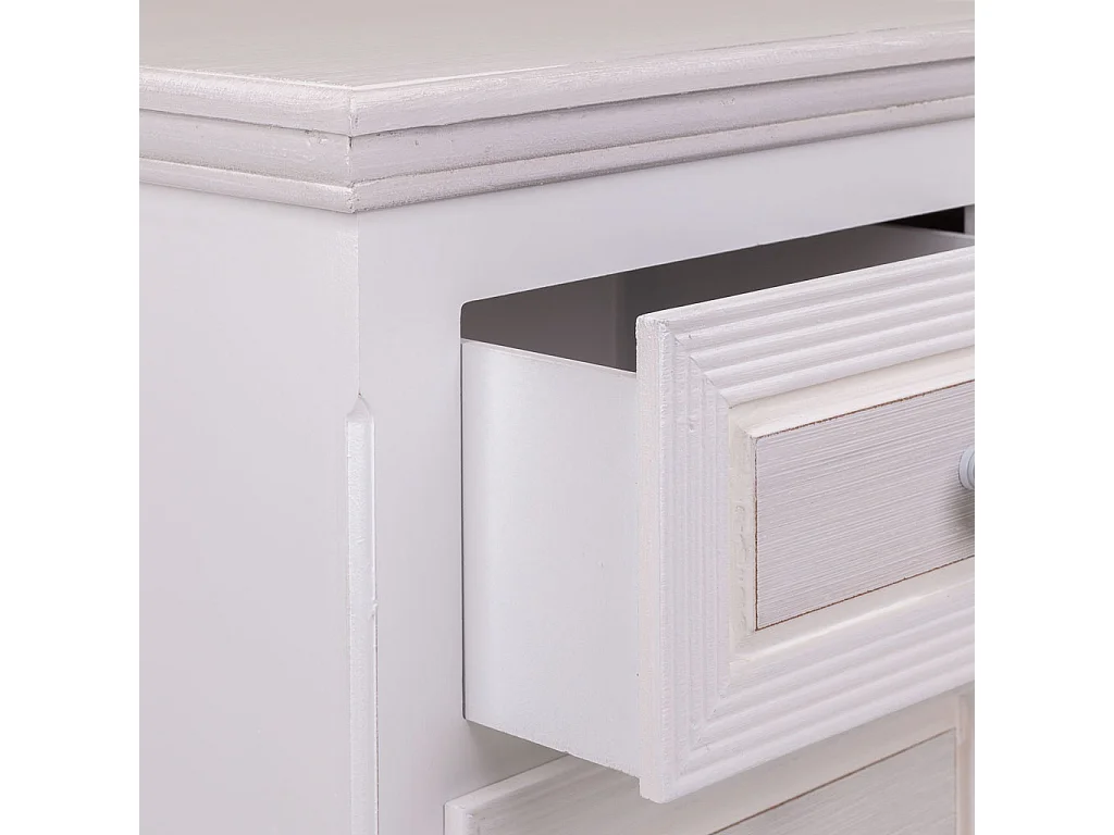 Mesita de noche de madera de 2 cajones blanco 37x33.5x53