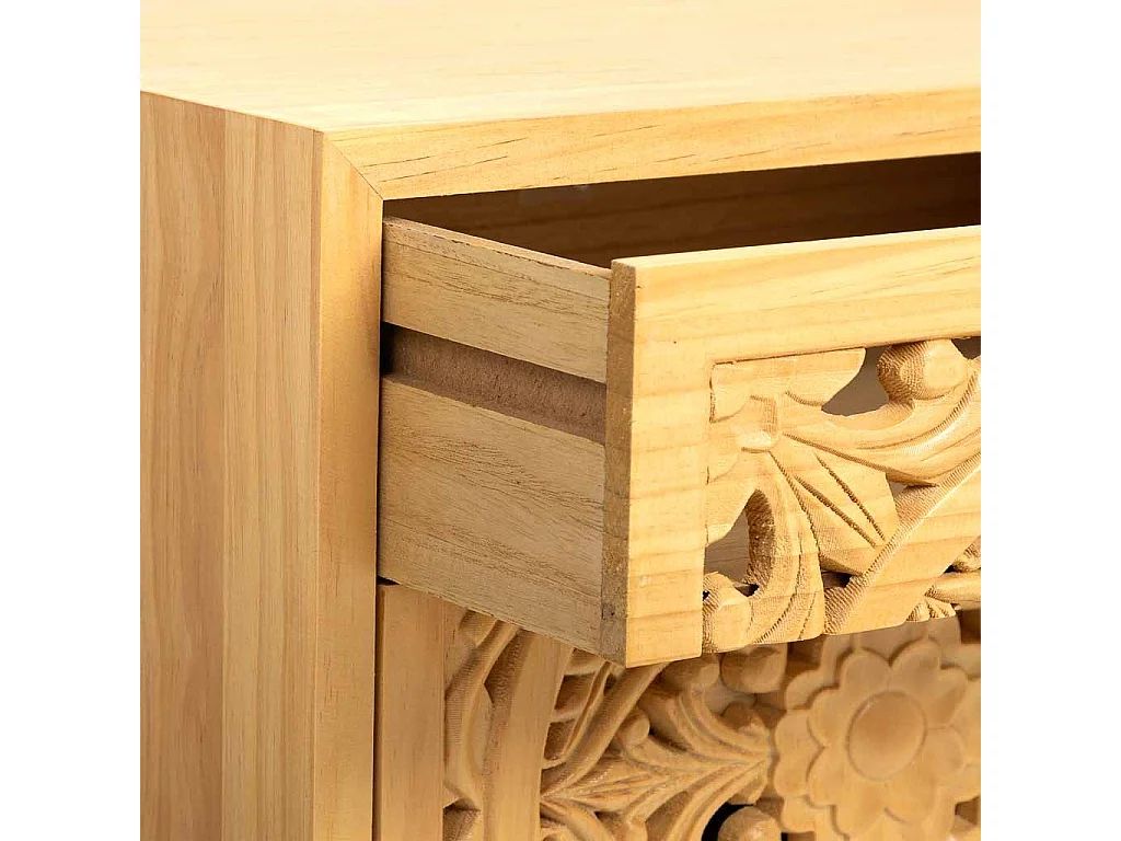 Mesa de cabeceira de madeira castanha 45x35x60h cm