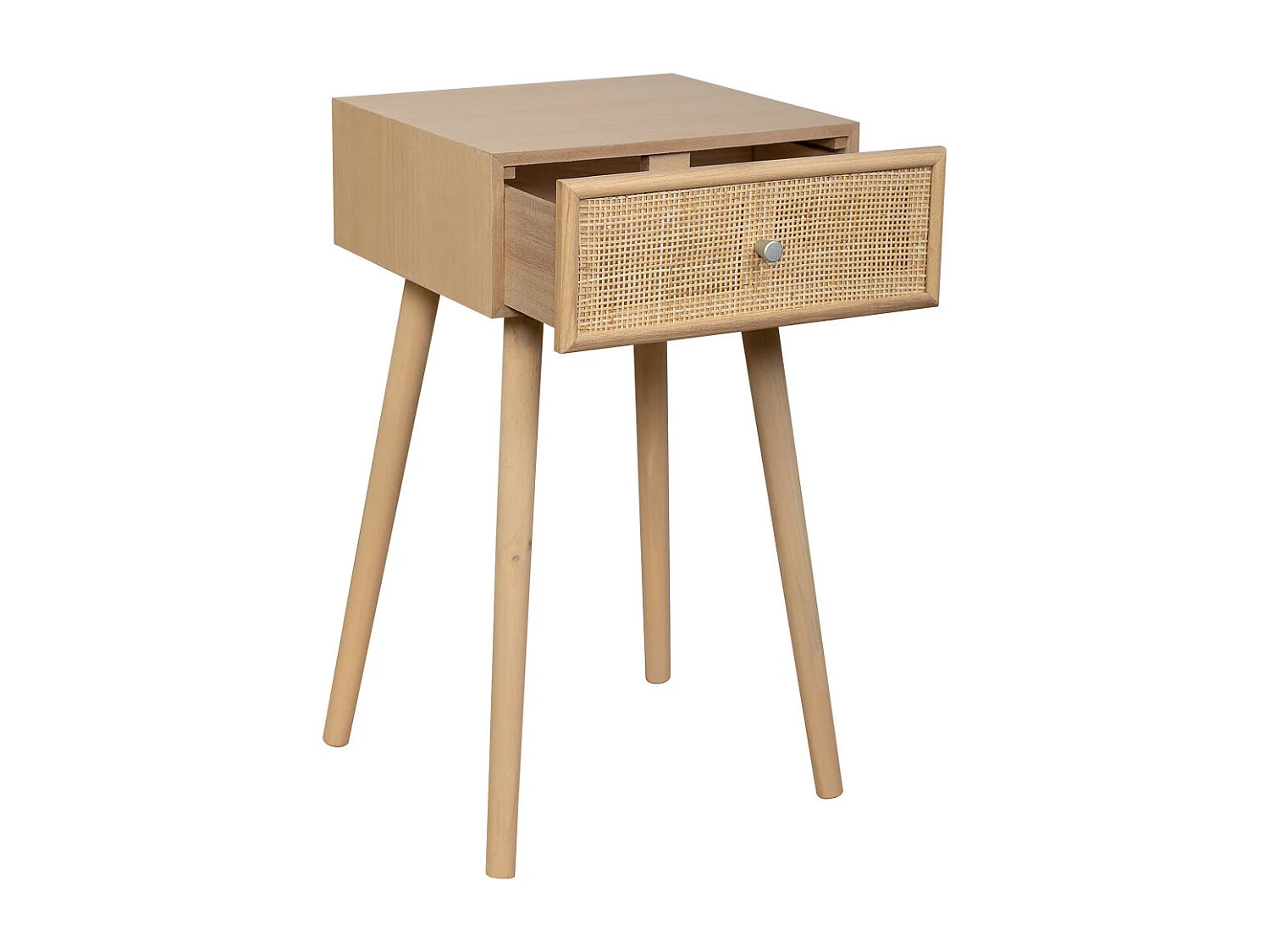 Nachttisch Holz/Rattan 1 Schublade 40x36x70h