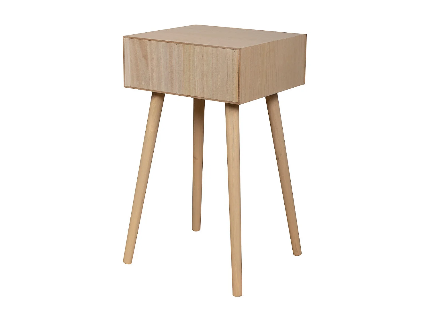 Nachttisch aus MDF und Rattan, 1 Schublade, braun, 40x36x70