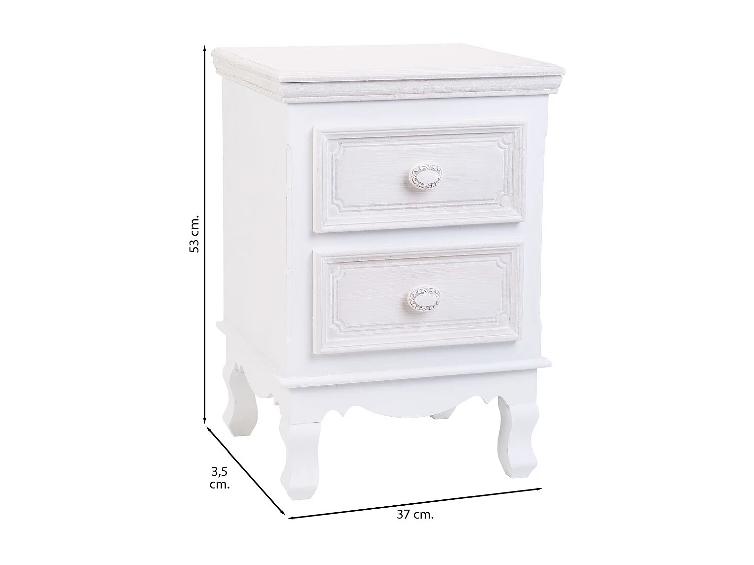 Mesa de madeira branca 37x33,5x53