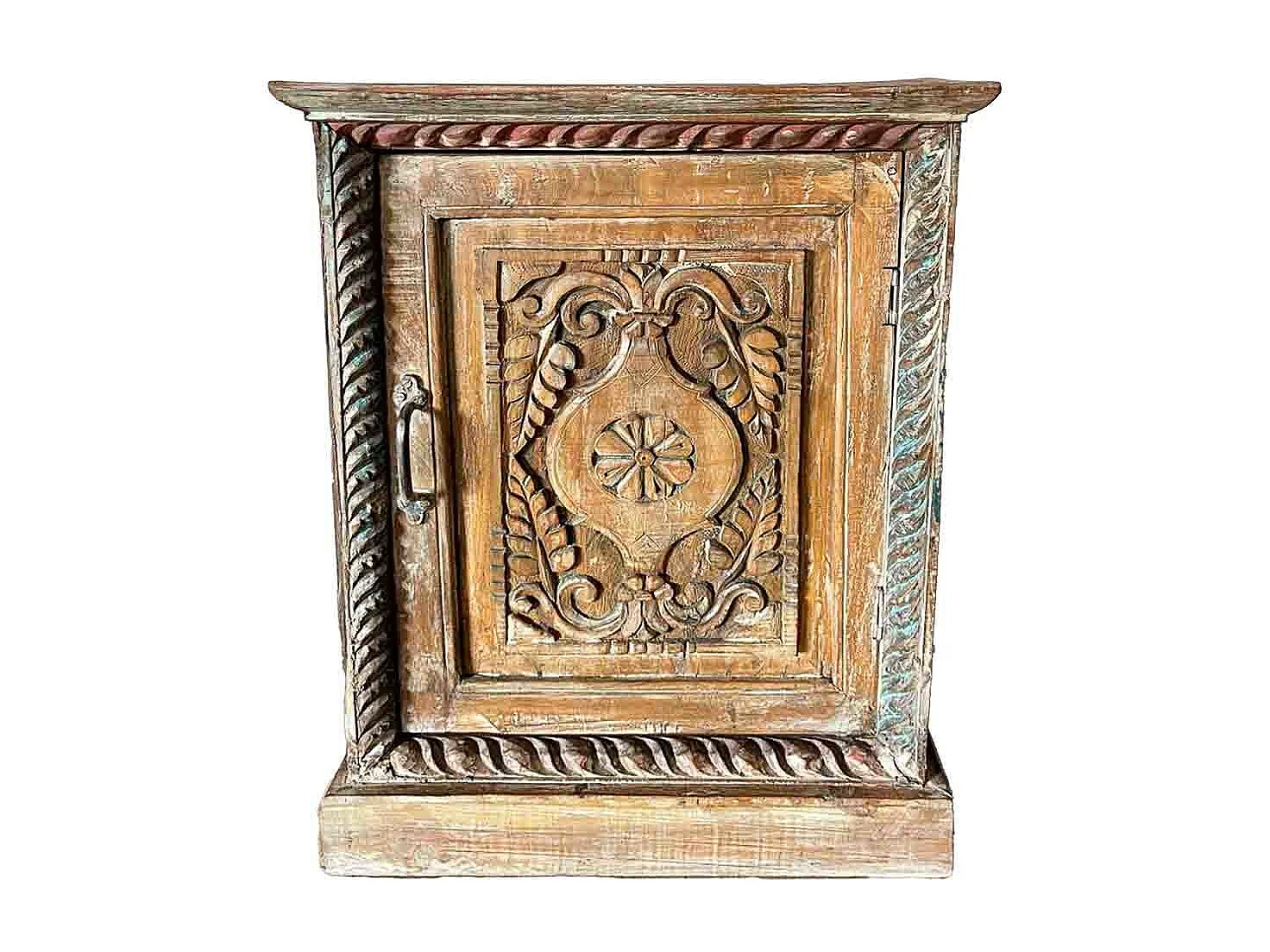 Mesa de centro, madeira castanha, acabamento feito à mão 50x29x69h cm