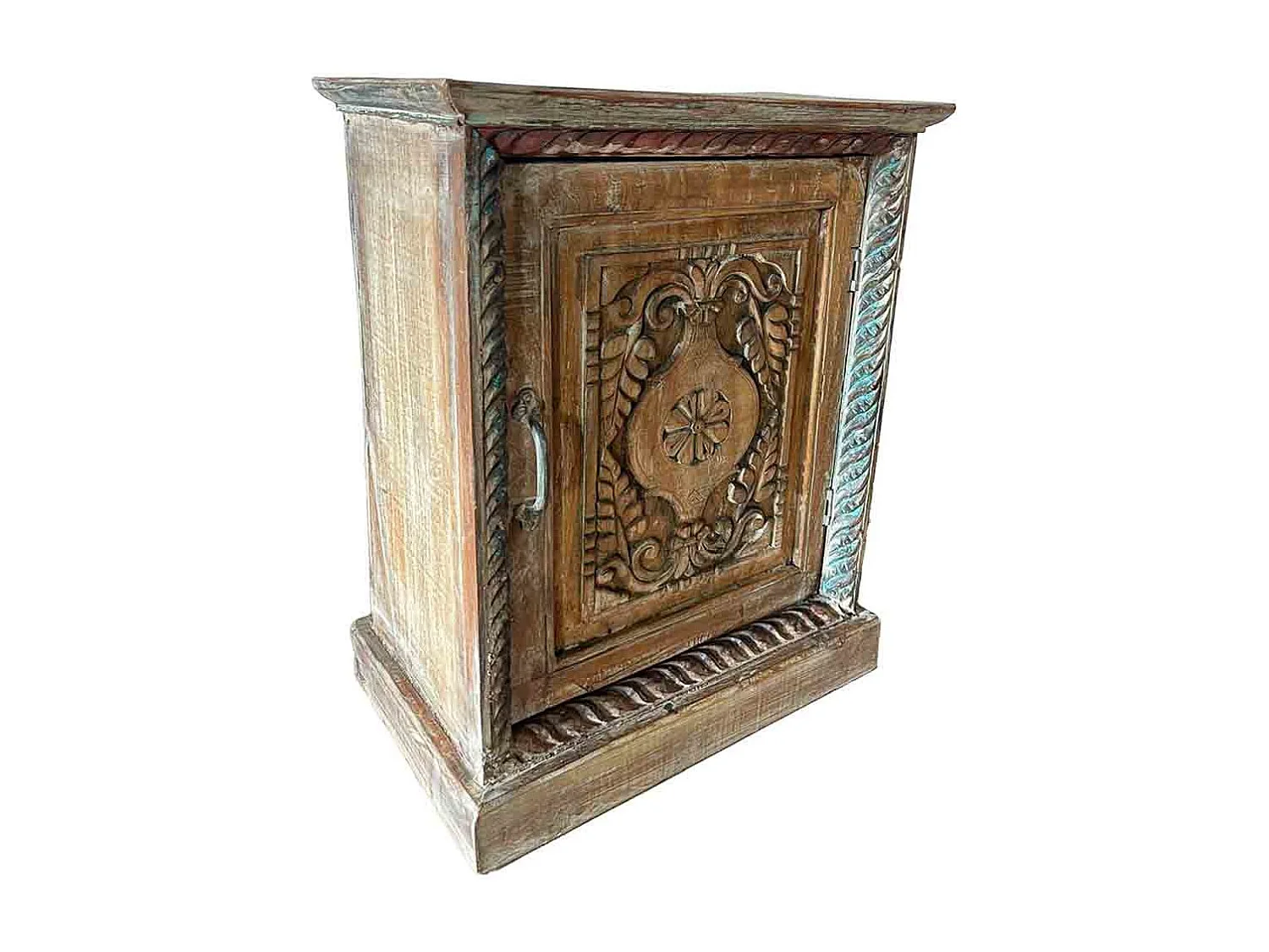 Handgefertigter Couchtisch aus braunem Holz, 50x29x69H cm