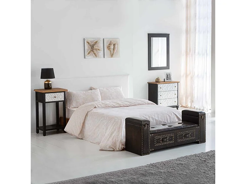 Mesa de centro em madeira com 2 gavetas e 1 prateleira 48x35x82