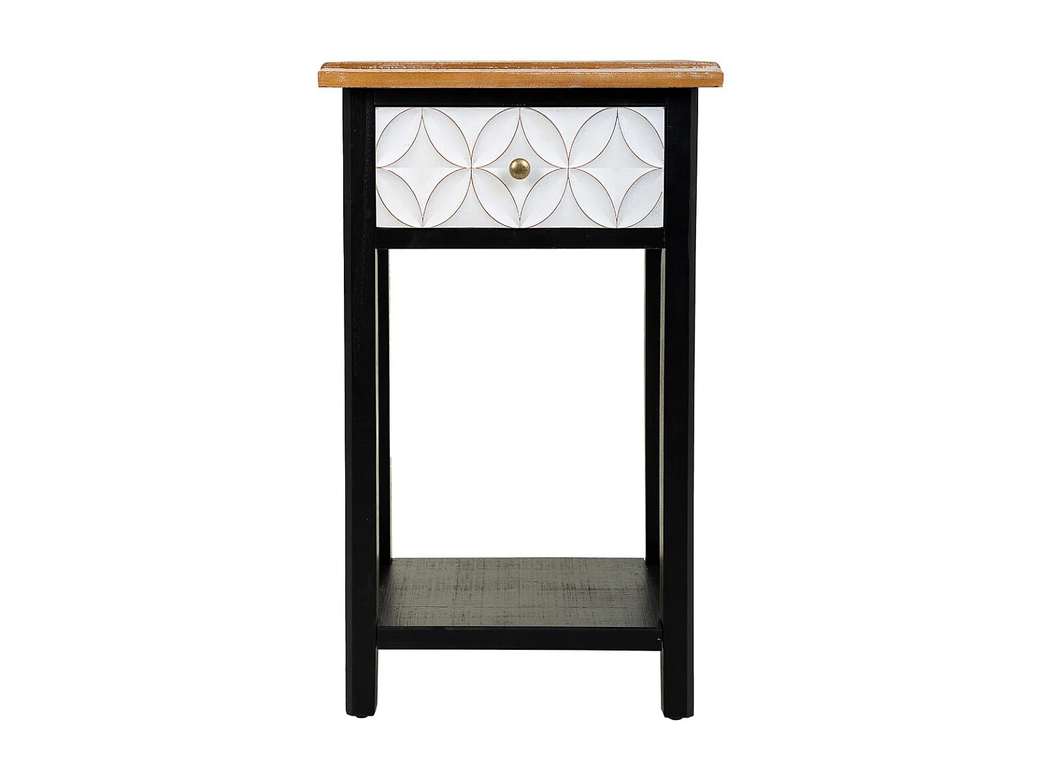 Nachttisch aus Holz mit 2 Schubladen und 1 Regal 48x35x82