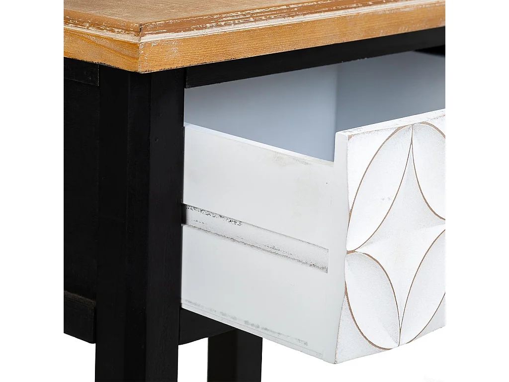 Nachttisch aus Holz mit 2 Schubladen und 1 Regal 48x35x82