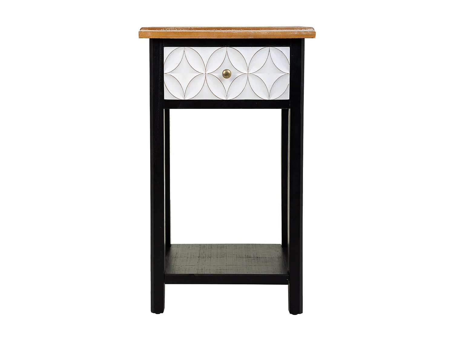 Mesita de madera con 2 cajon y 1 balda 48x35x82